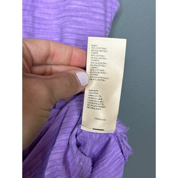 Pilcro Anthropologie Women's XS Purple Stipe Scrunch Tank Sleeveless - Picture 6 of 8